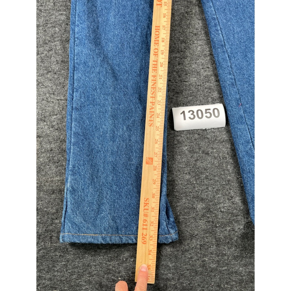 Lands End Flannel Lined Jeans Mens 40 Blue Excellent Vintage Made in USA - Picture 3 of 10